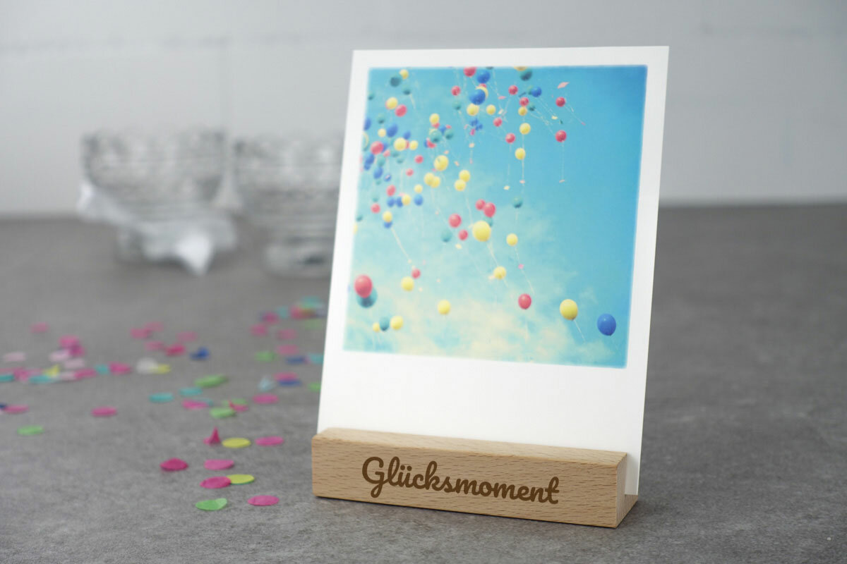 Kartenhalter mit Text
