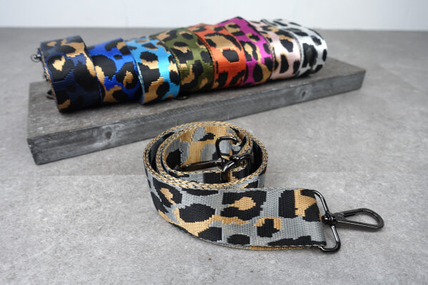 Leo Jacquard Taschengurt | "Animal Print" Grau, Schwarz | verstellbar