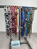 Leo Jacquard Taschengurt | "Animal Print" Weiß-Silber, Anthrazit, Schwarz | verstellbar