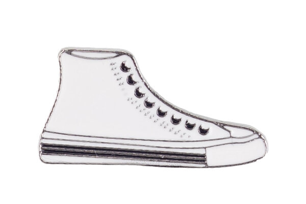 Emaille Pin Sneaker | Weiß Schwarz | Anstecker | Brosche