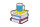 Emaille Pin "DRINK, READ, LOVE" | Bücher & Tasse | Blau Weiß Gelb