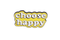 Emaille Pin "choose happy" | Statement | Gelb...