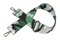 Taschen-Gurt mit Glitzer | Camouflage Grün Silber | 5 cm Breite | verstellbar