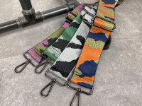 Taschen-Gurt mit Glitzer | Camouflage Grün Silber | 5 cm Breite | verstellbar