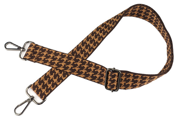 Taschen-Riemen verstellbar | mit Hahnentritt-Muster | Braun Camel
