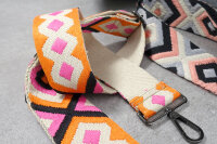 Breiter Taschengurt im Rauten-Design | Boho in Schwarz,...