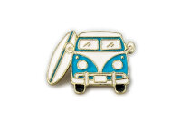 Emaille Pin Surfer Bulli | Camping Anstecker | Van mit...