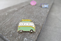 Surfer Van | Emaille-Pin Bulli Mint & Gelb | Anstecker