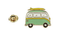 Surfer Van | Emaille-Pin Bulli Mint & Gelb | Anstecker