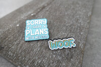 Emaille-Pin "WOOF." | Bunter Anstecker Hund | Wuff | Wau