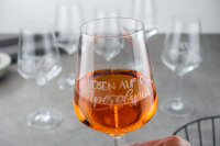 Stielglas | mit lustigen Sprüchen | 0,4 l | Leben auf der Aperolspur