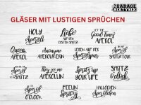 Stielglas | mit lustigen Sprüchen | 0,4 l | Leben auf der Aperolspur