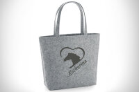 Filztasche mit herausnehmbarer Innentasche | 22L | 49 x 39 x 13,5 | Polyester | optinonale Gravur | Pferd Herz Name