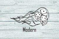 Schockbecher Motiv: "FLAMES" | Echt Leder Würfelbecher | inkl. 6 Würfeln