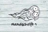 Schockbecher Motiv: "FLAMES" | Echt Leder Würfelbecher | inkl. 6 Würfeln