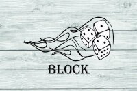 Schockbecher Motiv: "FLAMES" | Echt Leder Würfelbecher | inkl. 6 Würfeln