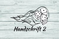 Schockbecher Motiv: "FLAMES" | Echt Leder Würfelbecher | inkl. 6 Würfeln