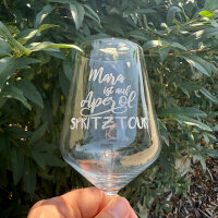 Aperol Glas mit optionaler Gravur - Aperolsprüche - Personalisiert - Spritzglas - mit Name - ...ist auf Aperol Spritztour
