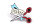 Pin Schere mit Schriftzug "maker" | Rot Hellblau