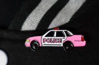 Pin Polizei-Auto | Police Car | Neon Pink Weiß