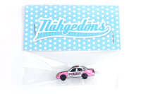 Pin Polizei-Auto | Police Car | Neon Pink Weiß