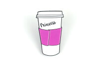 Pin Kaffeebecher "Princess" | Pink Weiß