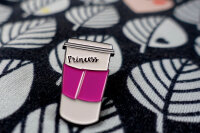 Pin Kaffeebecher "Princess" | Pink Weiß