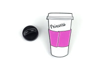 Pin Kaffeebecher "Princess" | Pink Weiß