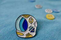 Pin Astronauten-Helm | Weiß Blau Gelb