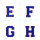 Frottee Buchstabe | Blau, Rot, Weiß | 9,5 cm hoch | Aufnäher Patch
