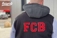 Frottee Buchstabe | Rot, Weiß, Schwarz | 9,5 cm hoch | Aufnäher Patch