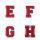 Frottee Buchstabe | Rot, Weiß, Schwarz | 9,5 cm hoch | Aufnäher Patch