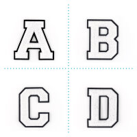 Frottee Buchstabe A-Z | Weiß, Schwarz | 9,5 cm hoch...