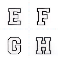 Frottee Buchstabe A-Z | Weiß, Schwarz | 9,5 cm hoch...