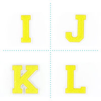 Frottee Aufnäher Buchstabe A-Z | Gelb, Weiß | 9,5 cm hoch | Varsity Letter Patch