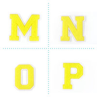 Frottee Aufnäher Buchstabe A-Z | Gelb, Weiß | 9,5 cm hoch | Varsity Letter Patch