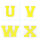 Frottee Aufnäher Buchstabe A-Z | Gelb, Weiß | 9,5 cm hoch | Varsity Letter Patch