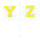 Frottee Aufnäher Buchstabe A-Z | Gelb, Weiß | 9,5 cm hoch | Varsity Letter Patch