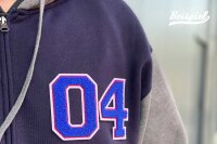 Frottee Aufnäher Zahl | Blau, Rot, Weiß | 9,5 cm hoch | Varsity Number