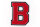 Frottee Buchstabe | Rot, Weiß, Schwarz | 9,5 cm hoch | Aufnäher Patch B