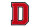 Frottee Buchstabe | Rot, Weiß, Schwarz | 9,5 cm hoch | Aufnäher Patch D