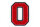 Frottee Buchstabe | Rot, Weiß, Schwarz | 9,5 cm hoch | Aufnäher Patch O