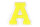 Frottee Aufnäher Buchstabe A-Z | Gelb, Weiß | 9,5 cm hoch | Varsity Letter Patch A
