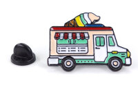 Pin Eiswagen | Food Truck | Türkis Pink Weiß
