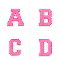 Frottee Buchstaben Aufnäher A-Z | Rosa, Pink,...