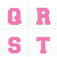 Frottee Buchstaben Aufnäher A-Z | Rosa, Pink, Weiß | 9,5 cm hoch | Varsity Letter