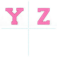 Frottee Buchstaben Aufnäher A-Z | Rosa, Pink, Weiß | 9,5 cm hoch | Varsity Letter