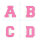 Frottee Buchstaben Aufnäher A-Z | Rosa, Pink, Weiß | 9,5 cm hoch | Varsity Letter