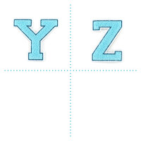 Frottee Aufnäher Buchstabe A-Z | Türkis, Petrol, Weiß | 9,5 cm hoch | Varsity Letter Patch