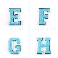 Frottee Aufnäher Buchstabe A-Z | Türkis,...